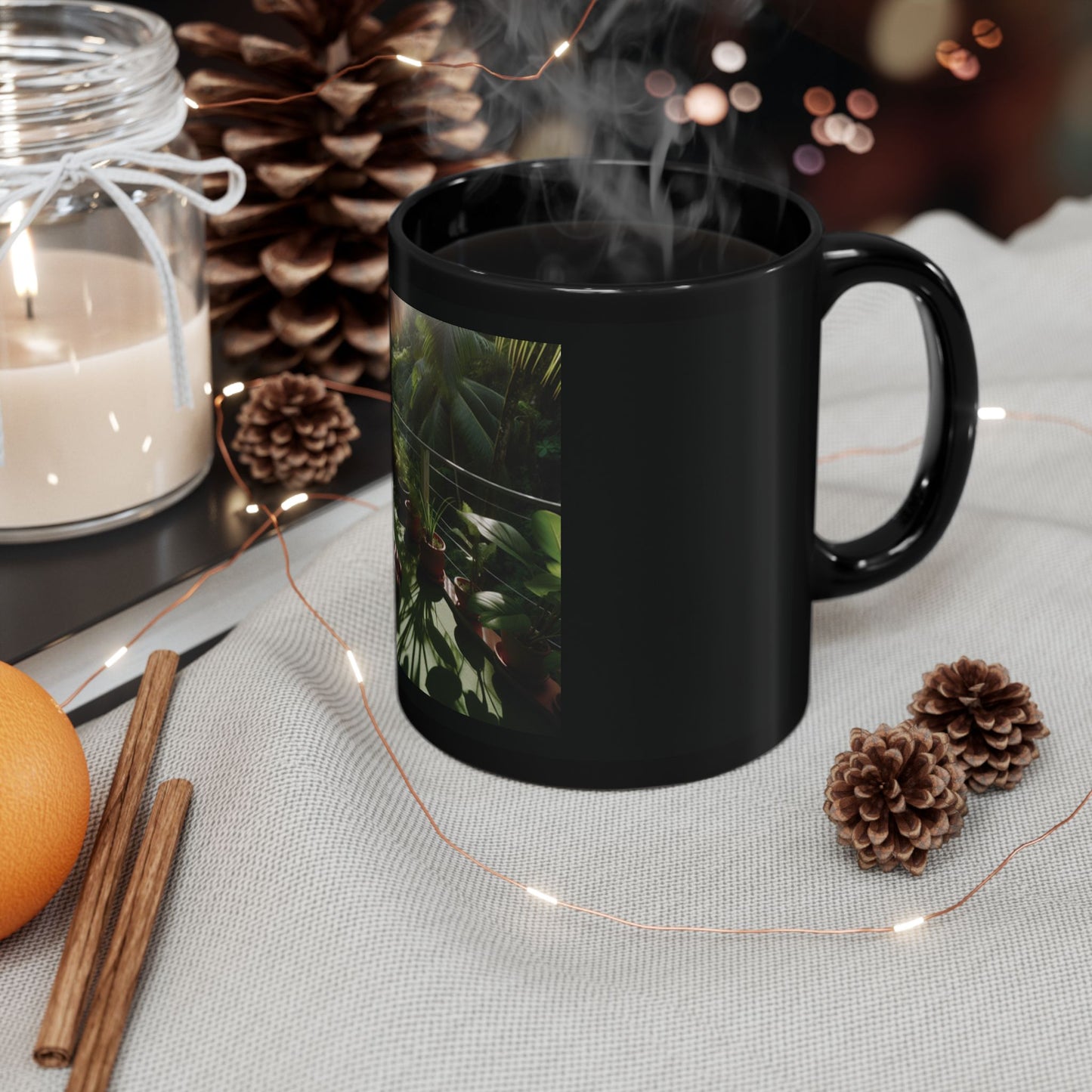 The Tropical Serenity Black Mug
