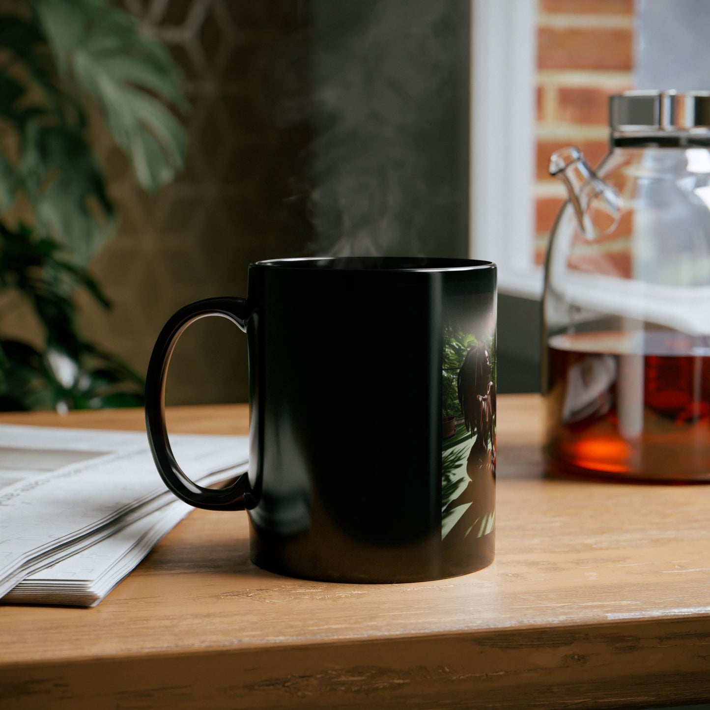 The Tropical Serenity Black Mug