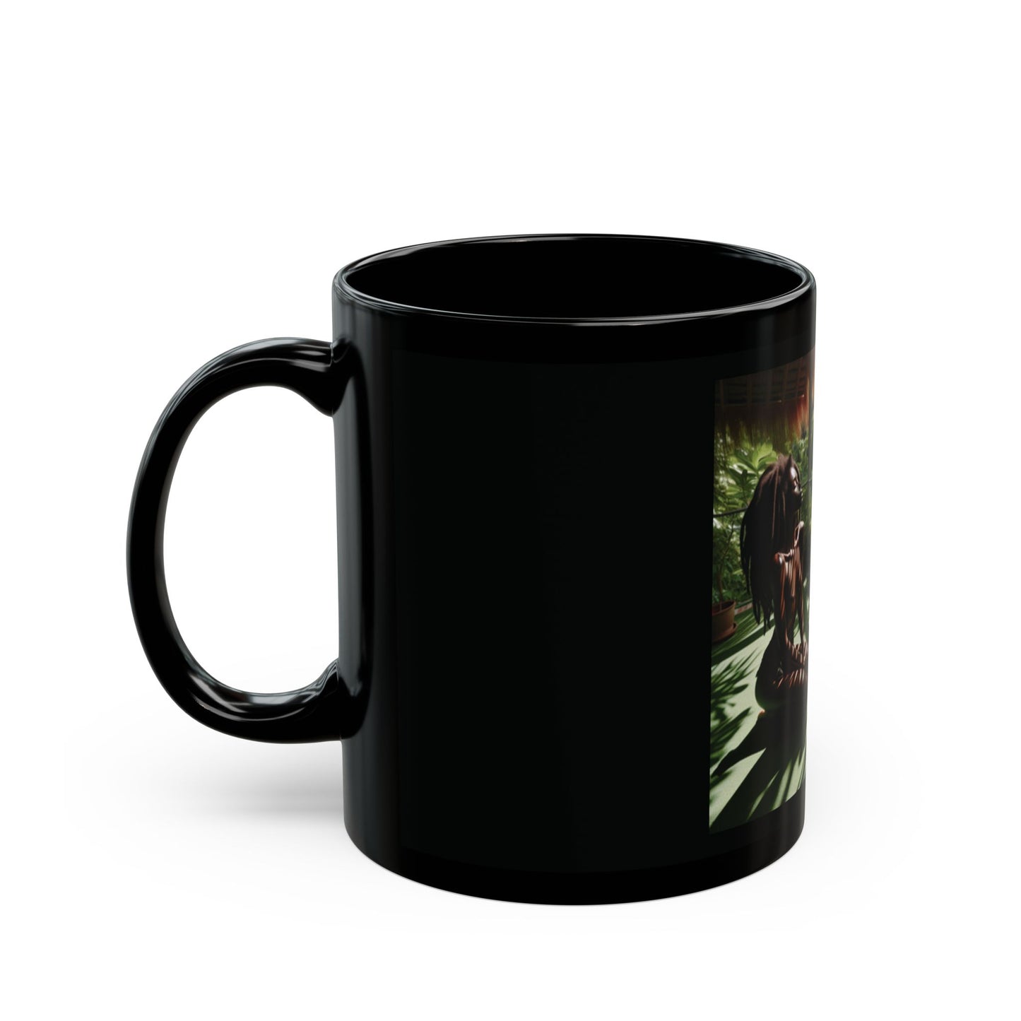 The Tropical Serenity Black Mug