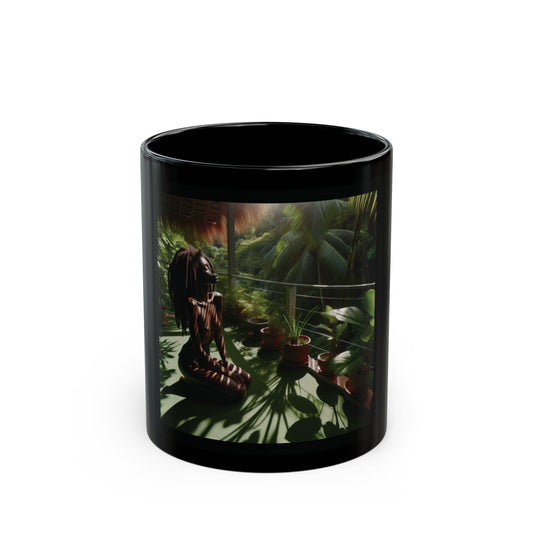 The Tropical Serenity Black Mug